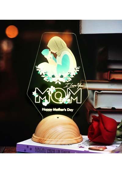 Happy Mother's Day, Tesettürlü Anneye, Anne Adayına Led Lamba