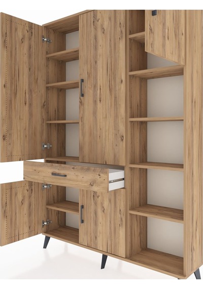 Arges Dolap 10 Raflı Tek Çekmeceli 5 Kapaklı 132x30x195 Çam-çam/çam Atlas Çam/atlas Çam Arges Dolap 10 Raflı Tek Çekmeceli 5 Kapaklı 132x30x195 Çam-çam/çam Atlas Çam/atlas Çam
