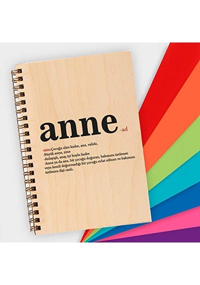 Anneler Günü Hediyesi Ahşap Kapaklı Defter