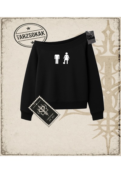 Tarzsokak Gotik & Grunge Streetwear Retro 5 Kayık Yaka Sweatshirt Siyah