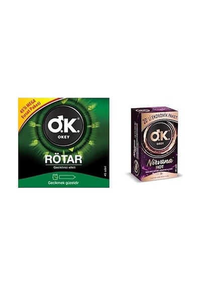 Rötar 45'li Prezervatif Ve Okey Nirvana Hot 20'li Ekonomik Prezervatif