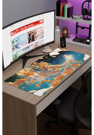 Yoimiya Genshin Impact Anime Gacha V3 - 90x40 Xxl Gaming Mouse Pad Fare Altlığı
