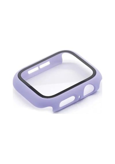 Newface Apple Watch 38mm Camlı Kasa Ekran Koruyucu - Lila Diğer