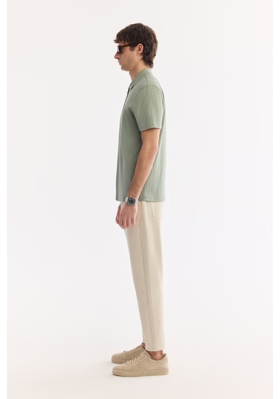 Avva Erkek Mint Kıvrılmaz Polo Yaka Fermuarlı %100 Pamuk Regular Fit T-shirt A61y1038