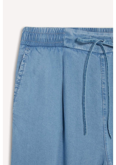 Defacto Pull On Carrot Fit Yüksek Bel Bilek Boy Akışkan Kumaş Yıkamalı Pantolon D8237AX25SM Mavi