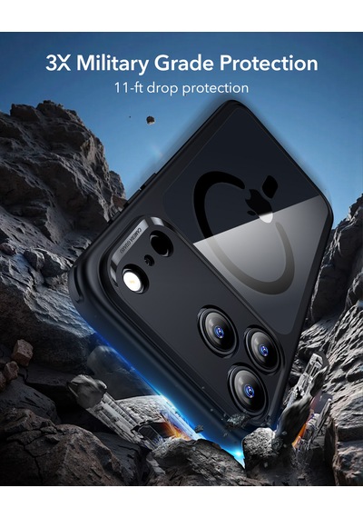 Esr Apple Uyumlu iPhone 17 Pro Max Classic Hybrid Magsafe Kılıf - Kamera Kontrol Buton - Buzlu Siyah Buzlu Siyah