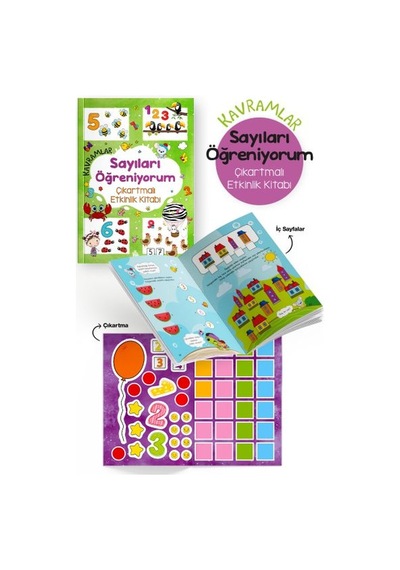 Kavramlar Sayıları Öğreniyorum Çıkartmalı Etkinlik Kitabı - 3 Yaş +