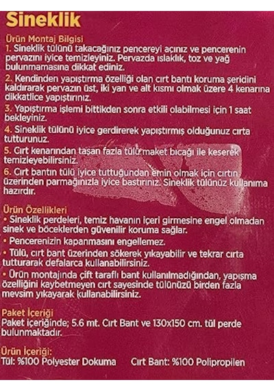 Greenleaves Decobella 90512 Pencere Sinekliği 130x150 Cm