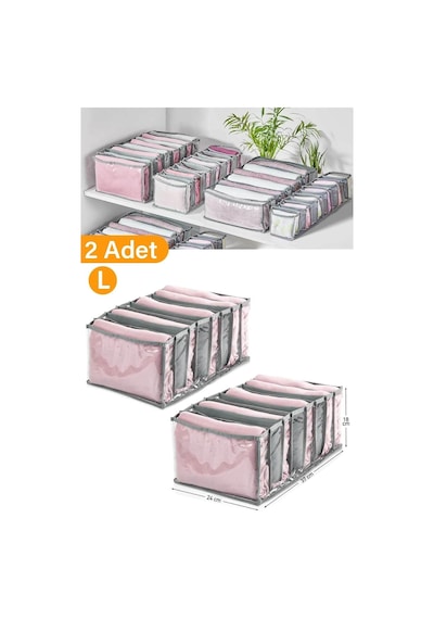 Adet - 8 Gözlü Şeffaf Çekmece Içi Düzenleyici Organizer Large Diğer