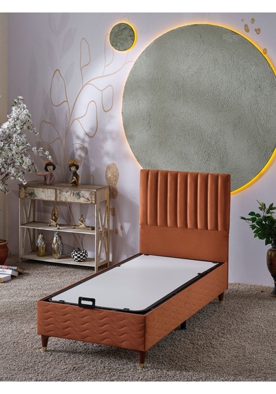 Beehanem Bengü 90x190 Tek Kişilik Baza+başlık+yatak 3 Lü Set Krem 90 X 190