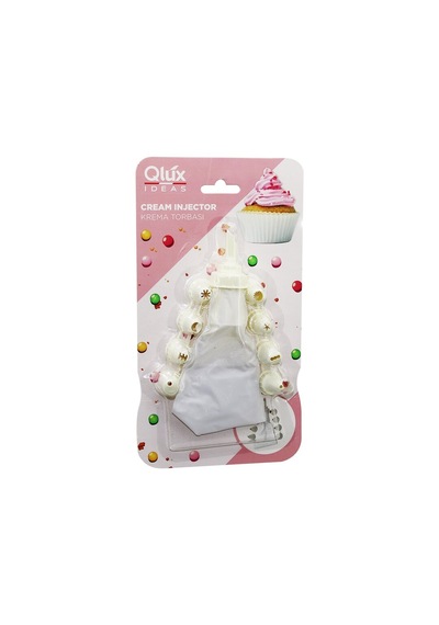 Qlux L-00172 Avantage 10pcs Krema Torbası - Süsleme Başlık Seti 1-beyaz Torba - 9-krem Beyazı 0
