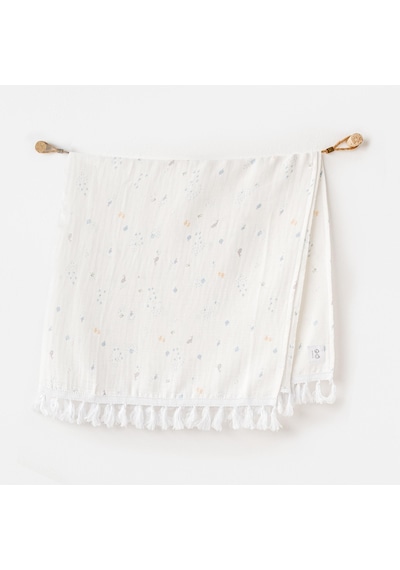Erkek Bebek Battaniye Blanket 85x90 Beyaz