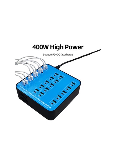 40 Port Hızlı Şarj Cihazı 400w 20xusb 20xtype-c Şarj İstasyonu Pd Şarj