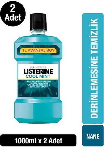 Listerine Cool Mint Ağız Bakım Suyu 2 x 1 L