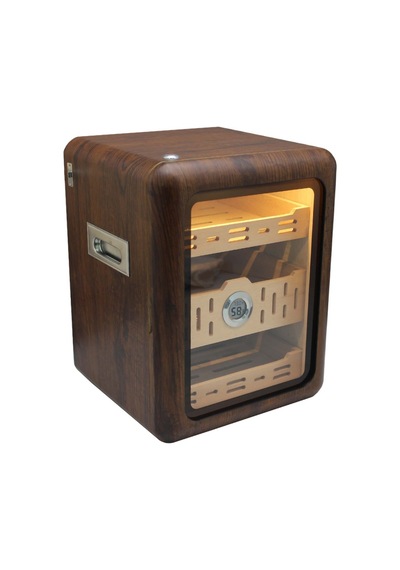 Premiumquality Las Palmas İçi Ledli Kahverengi Sedir Humidor Puro Kutusu - Tr9828
