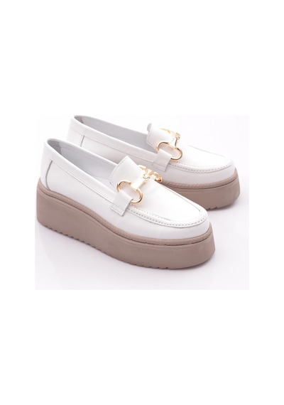 Mammamia D24ya-3055 Kadın Deri Loafer Ayakkabı D24YA-3055-R7263 Beyaz