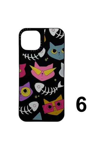 Nettech Apple Uyumlu iPhone 13 Casetify Kabartmalı Arka Koruma Kılıf - Karışık Renk Karışık Renk