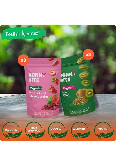 Organik Çıtır Çilek & Kurutulmuş Kivi 6'lı Paketi Diğer