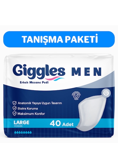 Giggles Yetişkin Erkek Mesane Pedi - L Beden - 2 Paket 40 Adet L