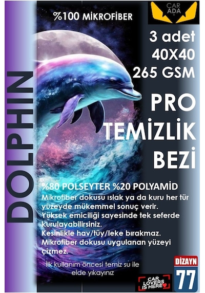 Profesyonel 3'lü Mikrofiber Kalın Oto Temizlik Bezi 40x40cm 265gsm