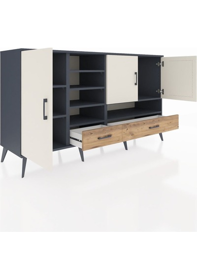Hyperion Konsol 8 Raflı 2 Çekmeceli 3 Kapaklı 176x44x99 Antrasit- Antrasit-aytaşı/çam Hyperion Konsol 8 Raflı 2 Çekmeceli 3 Kapaklı 176x44x99 Antrasit- Antrasit-aytaşı/çam
