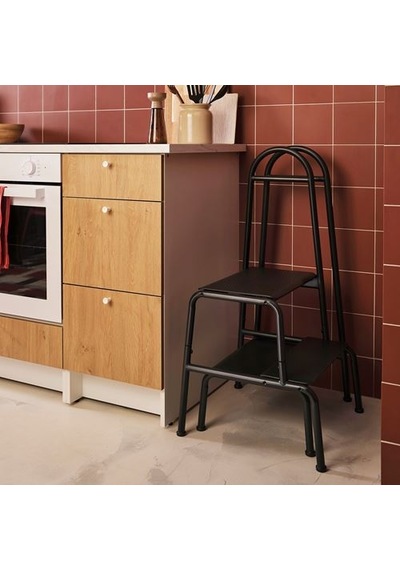 Ikea Bäsıngen Tırabzanlı Basamaklı Tabure, Antrasit, 1 Basamaklı
