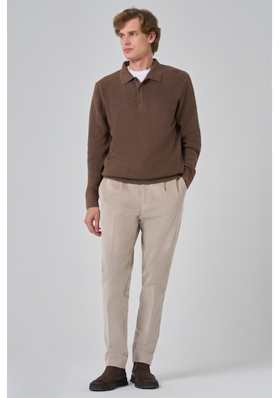 Morven Erkek Kahve Trend Polo Yaka Dynamic Fit Rahat Kesim Triko 26kc017008400 Kahve