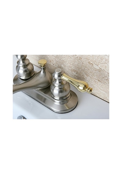 Kb609al Restorasyon 4 İnç Centerset Lavabo Bataryası, Fırçalanmış Nikel Ve Parlak Pirinç Genel
