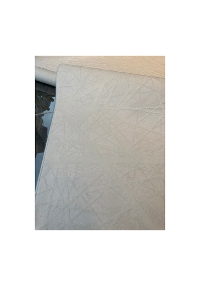 Merinos Vista %100 Akrilik Beyaz Kesme Halı Yolluk Antre Koridor Salon Halısı Geometrik Desenli 76590-60