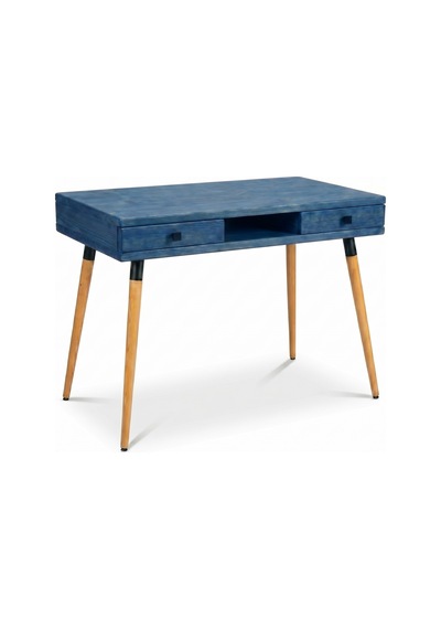 Mobenta Modest Desk: Masif Çalışma & Laptop Masası 2 Çekmece 1 Bölme - 120x60 Ig Mavi