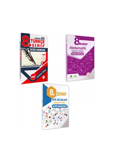 2026 8.sınıf LGS Meb 3lü Set( Matematik-Fen-türkçe) Soru Bankası Seti Renkli Baskı A4 Baskı Ücreti
