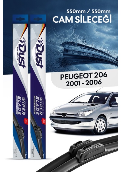 Peugeot 206 Hatchback Silecek Takımı 2001-2006 Uyumlu 550mm/550mm