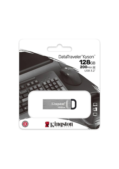 Kingston Dtkn 128gb 128gb Datatraveler Kyson 200mb S Metal Usb 3 2 Gen 1 Flash Bellek
