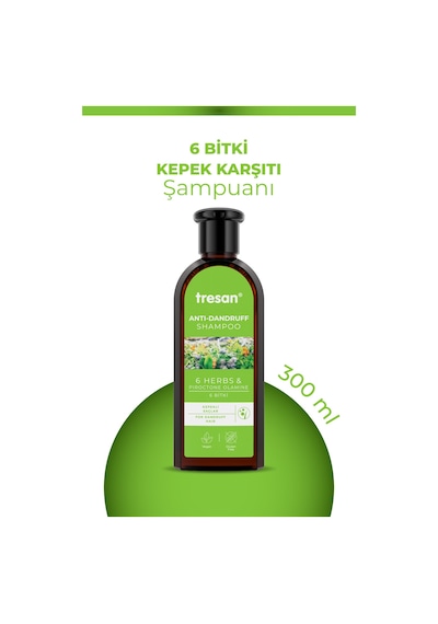 2 Adet Tresan Şampuan 300 Ml 6 Bitki Kepek Karşıtı Bakım
