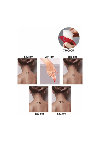 Enhavalı Sonsuzluklar Geçici Dövme Kına Şablonu 5'li