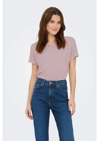 Jdy Jdysıssy Kadın Basic T-shirt Kısa Kollu O-neck T-shirt Bordo