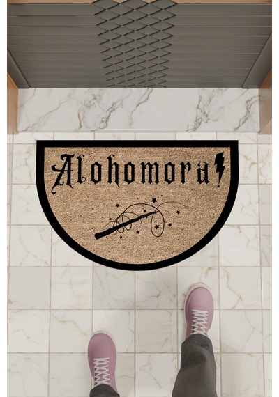 Rugmood Modern Dijital Paspas Kahverengi Alohomora Paspas - Kapı Önü Paspası