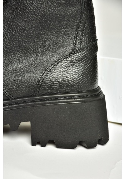 Fox Shoes T380170003 Siyah Hakiki Deri Kalın Tabanlı Kadın Bot Siyah-hakiki Deri Siyah