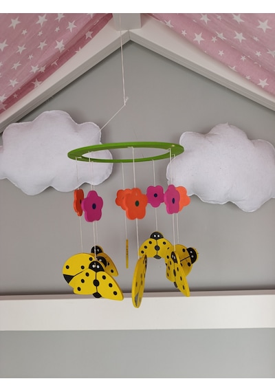 Bebek Beşik Süsü Dönence Organik Dekorasyon Montessori-mdl-2006 Sarı