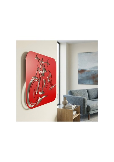 Motosiklet Metal Duvar Tablosu - Metal Duvar Sanatı - Mor - 21 X 30 Cm