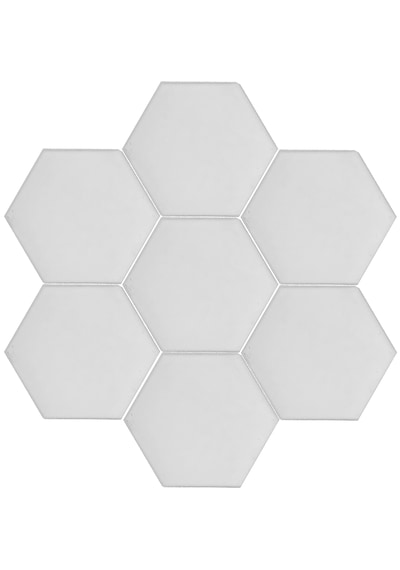 Armada Çini 15x17 Cm Düz Beyaz Altıgen Desen Çini Karo Seramik