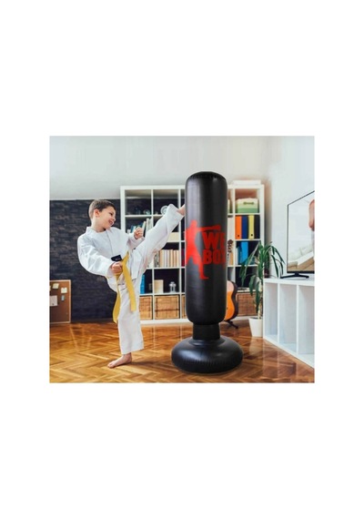 Şişme Boks Torbası 120 Cm Ayaklı Çocuk Şişme Boks Çocuk-kids Siyah