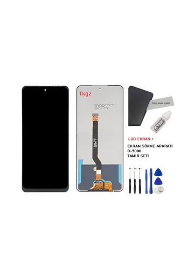 Tkgz Tecno Spark 8t Uyumlu Lcd Ekran Dokunmatik Service Pack + Hd Nano Ekran Korucu