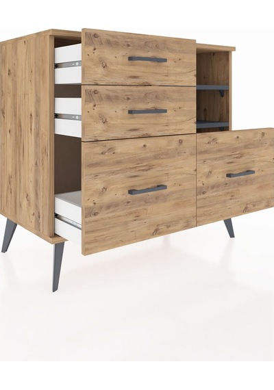 Hyperion Şifonyer 2 Raflı 4 Çekmeceli 88x44x80 Çam-antrasit/çam Antrasit/çam Hyperion Şifonyer 2 Raflı 4 Çekmeceli 88x44x80 Çam-antrasit/çam Antrasit/çam
