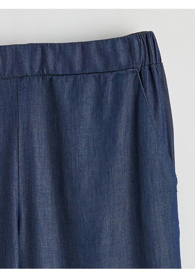 Lcw Grace İndigo Beli Lastikli Straight Fit Kadın Jean Pantolon