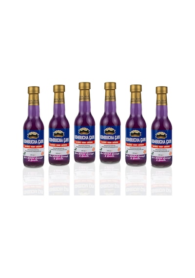 6 Adet Mavi Kelebek & Lavanta Kombucha 250ml. Cam Şişede