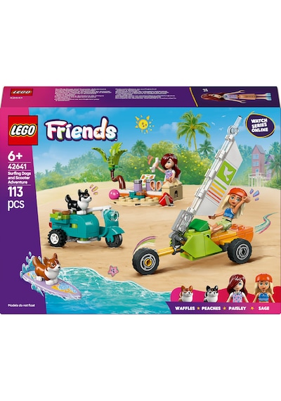 LEGO® Friends Sörfçü Köpekler ve Scooter Macerası 42641 - 6 Yaş ve Üzeri Çocuklar için Mini Bebek İçeren Yaratıcı Oyuncak Yapım Seti(113P)