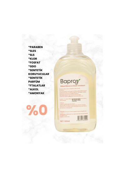 Baproy Bebekler Için Bitkisel Biberon Emzik Temizleyicisi 500 Ml 4 Adet