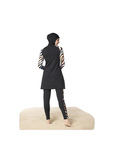 Ruko Maio 22128-1 Çizgili Desenli Reglan Kol Micro Lycra Mayo