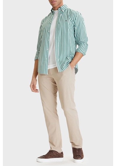 Tommy Hilfiger Regular Fit Normal Bel Düz Paça Pantolon Erkek Pantolon Mw0mw43408 Rbt Kum